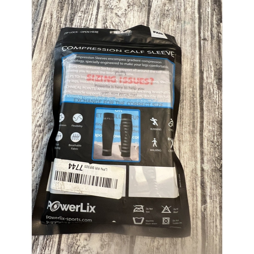powerlix compression calf sleeves S/M Black - Picture 5 of 8